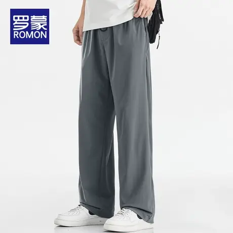 罗蒙男士休闲裤夏季薄款2025新款冰丝凉感男裤宽松直筒长裤子男款图片