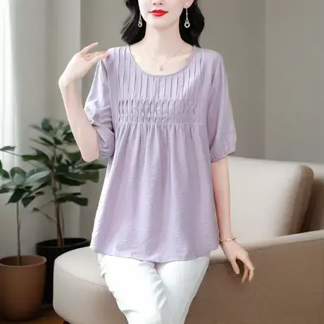 衬衫女高级感轻奢减龄洋气2025初夏穿搭气质女士上衣大码妈妈装商品大图