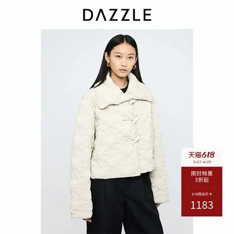 DAZZLE地素奥莱 羽绒服秋冬女装简约优雅牛角扣短款外套女商品大图