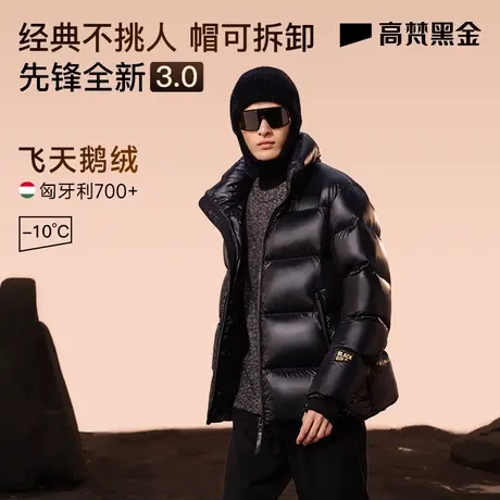 【高梵黑金鹅绒服】先锋3.0五格羽绒服男冬季上衣2023加厚短外套图片