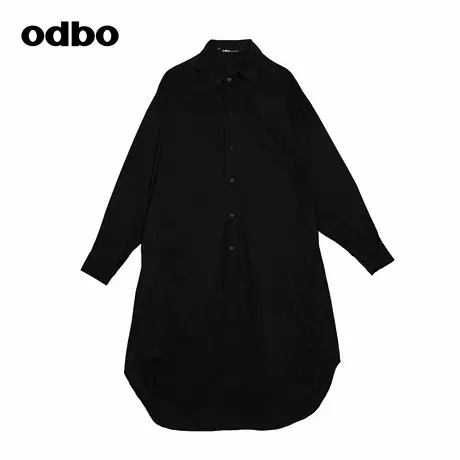 odbo/欧迪比欧品牌时装长款女士衬衫休闲上衣个性印花连衣裙外套图片