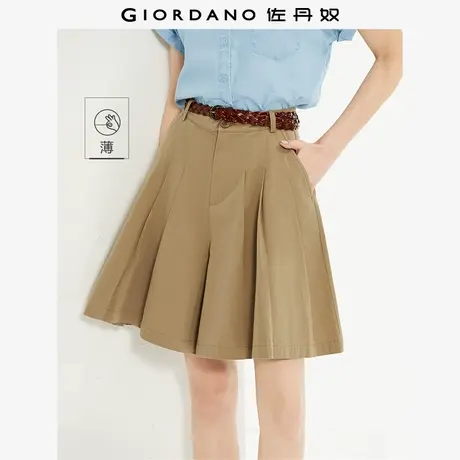 佐丹奴裙子女装纯棉梭织百褶中腰薄裙裤短裤 05404310商品大图