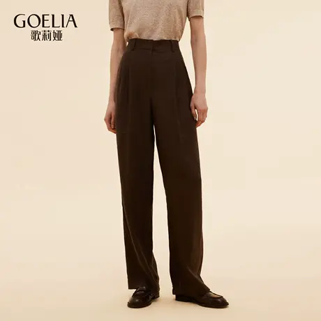 歌莉娅秋季新品全亚麻直筒裤1E9L1D220商品大图