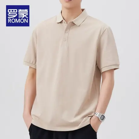 罗蒙Polo衫男夏季薄款潮牌宽松上衣冰丝凉感休闲衣服男士短袖t恤商品大图