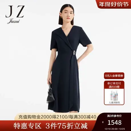 JZ玖姿商场同款通勤风连衣裙女装2023夏季新款优雅裙子JWCX50001商品大图