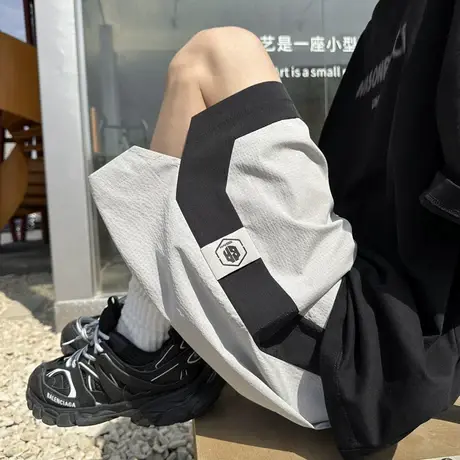 短裤男夏季新款美式潮牌宽松直筒运动裤大码休闲健身跑步五分裤子商品大图