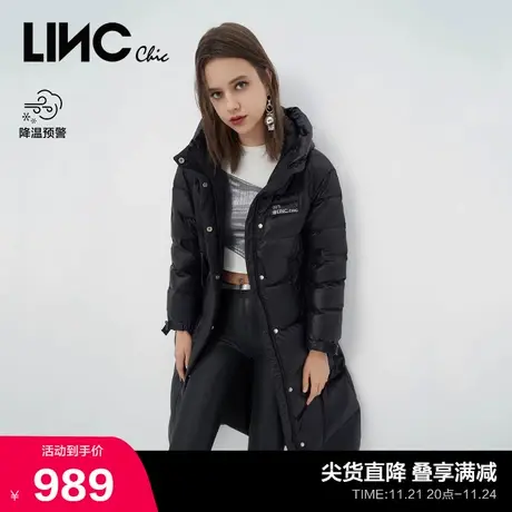 LINCCHIC金羽杰羽绒服女修身围裹感长款羽绒服女冬季Y22808115Y图片