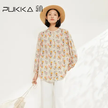 蒲PUKKA 法式浪漫印花衬衫女2025春夏季新品天然玫瑰香氛长袖上衣商品大图