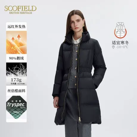 【远红外发热】Scofield女气质修身90鹅绒羽绒服收腰冬季商品大图