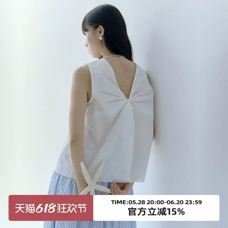 omont蛋挞家气质扭结设计感无袖上衣2025夏别致宽松外穿背心衬衫商品大图