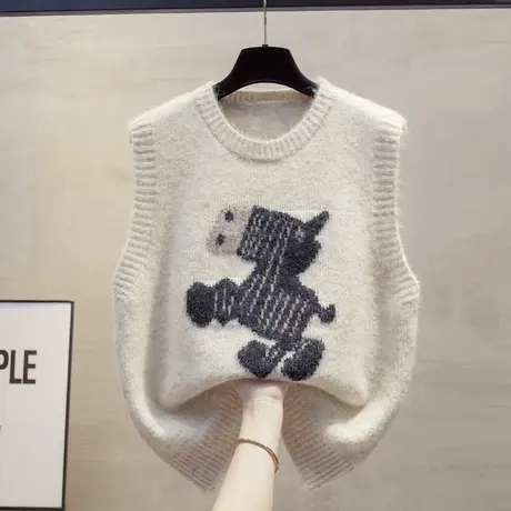 圆领针织马甲背心女2025春秋新款宽松外穿马夹叠穿外搭毛衣坎肩潮商品大图