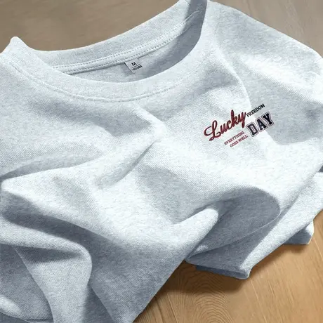 KV真维斯灰色短袖t恤2025夏季新款 女款休闲通勤百搭纯棉宽松上衣图片