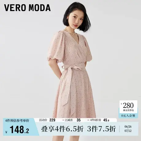 Vero Moda奥莱连衣裙夏季新款甜美温柔碎花V领泡泡袖气质浪漫气质商品大图