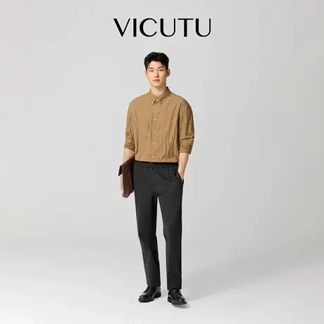 VICUTU威可多男针织裤商场同款秋季舒适裤子商务休闲百搭时尚卫裤商品大图