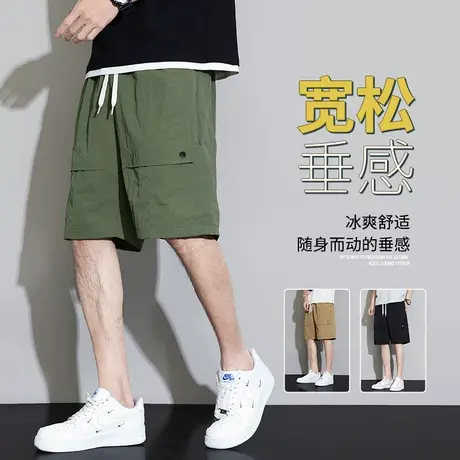 新款大码工装短裤男士夏季五分胖子加大休闲宽松上档次短裤潮流图片