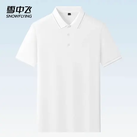 雪中飞POLO衫2025春夏新款日常简约宽松透气舒适亲肤条纹青年短袖商品大图