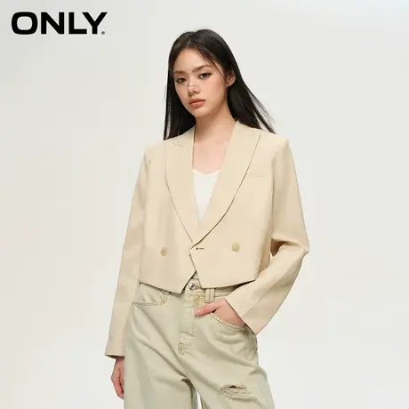ONLY奥莱夏季时尚气质通勤精致纽扣短款西服外套女图片