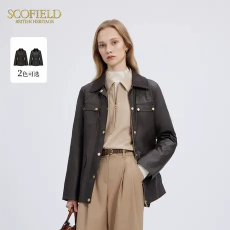 Scofield女装英伦复古绗棉夹克外套收腰修身棉服冬季图片