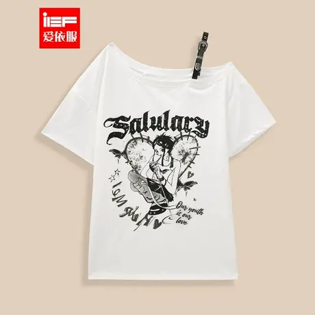 IEF/爱依服2025春夏新款美式甜酷个性休闲时尚印花宽松百搭中上衣图片