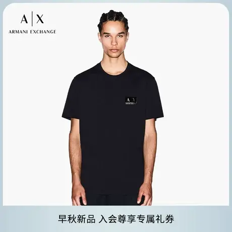 ARMANI EXCHANGE/阿玛尼2025早秋新款男士全棉圆领短袖纯色T恤商品大图