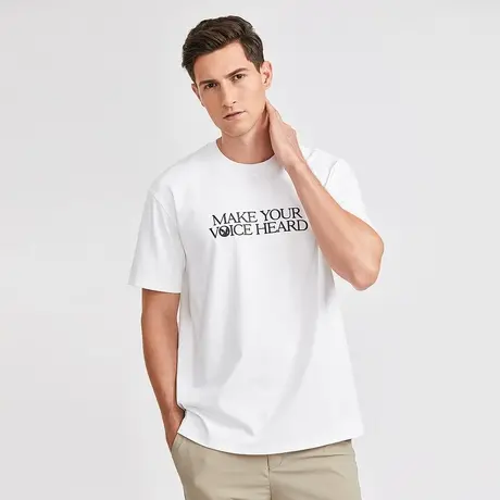 【透气棉】花花公子原创微阔短袖T恤男休闲简约百搭半袖官方正品图片