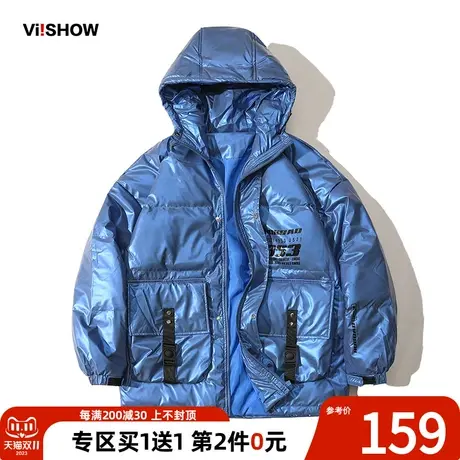 VIISHOW羽绒服男冬季新款ins潮牌韩版加绒加厚连帽工装上衣商品大图