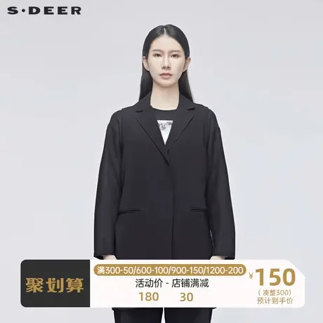 sdeer圣迪奥女装立体成熟干练翻驳领马甲女设计感小众S20181602图片
