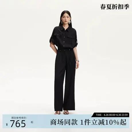 Vero Moda休闲裤2025秋季新款翻领工装裤型高腰连体裤325344001商品大图