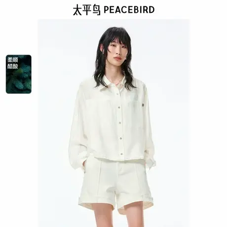 【商场同款】太平鸟2025年夏季新款轻薄微阔衬衫A1CAF2204商品大图