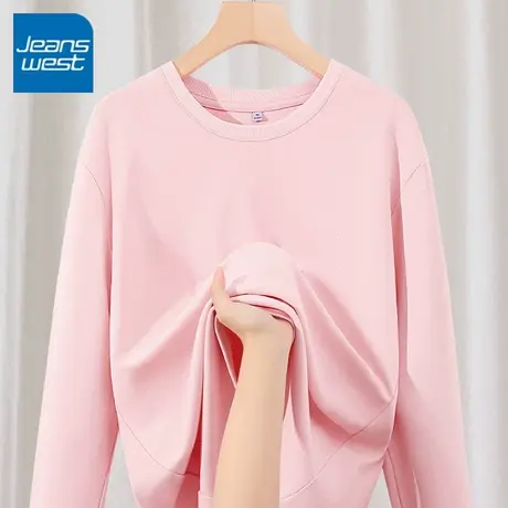 KV真维斯卫衣女春秋款2025新款爆款圆领上衣小个子宽松休闲外套女商品大图