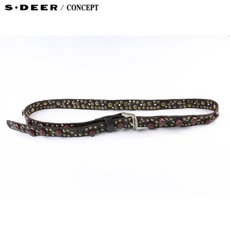 【新品】sdeer圣迪奥专柜正品时尚设计感铆钉腰带S15284439图片