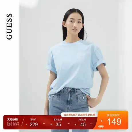 GUESS男女同款简约款式百搭纯棉短袖T恤-X4PI13K2Q40图片