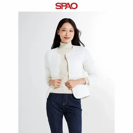 【直播间专属】SPAO韩国同款秋冬女士休闲简约保暖棉服外套商品大图