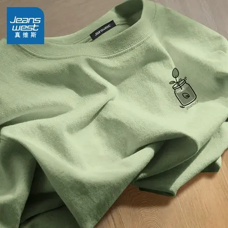 NN真维斯纯棉短袖t恤男2025新款夏季圆领宽松青少年男生印花衣服商品大图