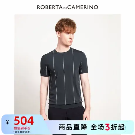 ROBERTA诺贝达秋季新品男装商务休闲时尚弹力圆领短袖T恤男商品大图