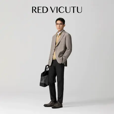 VICUTU威可多休闲西服男秋季休闲斜纹肌理商务通勤简约西装外套图片