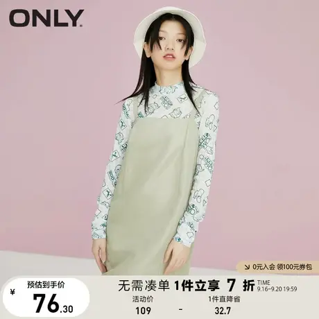 ONLY奥莱夏季露背直筒短款露背吊带背带连衣裙女商品大图