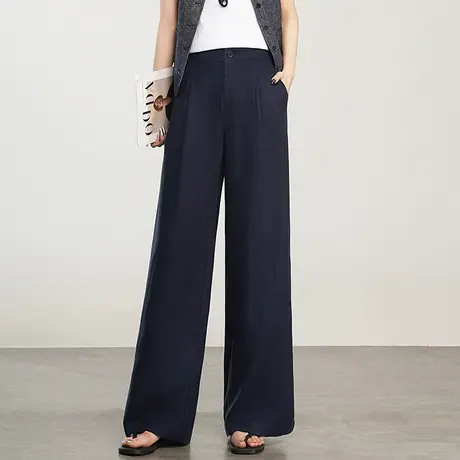 阔腿裤女裤夏季2025新款高腰宽松垂感长裤时尚通勤气质休闲裤薄款商品大图