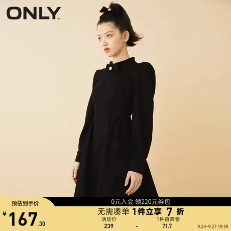 【买4免1】ONLY奥莱夏季时尚简约小黑裙短款牛仔连衣裙女商品大图