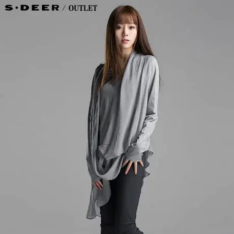 【新品】sdeer圣迪奥专柜正品女春装欧美风设计假两件上衣4180236图片