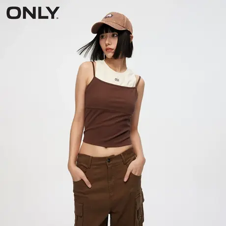 ONLY奥莱夏季休闲简约修身显瘦假两件无袖T恤女图片