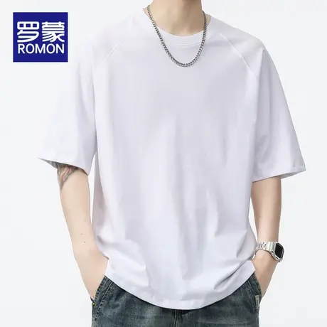 罗蒙凉感冰丝短袖T恤男士夏季薄款潮流宽松美式潮牌休闲半袖上衣图片