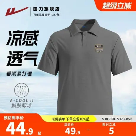 回力商务休闲百搭冰丝凉感Polo衫男士夏季运动速干翻领短袖T恤潮S图片