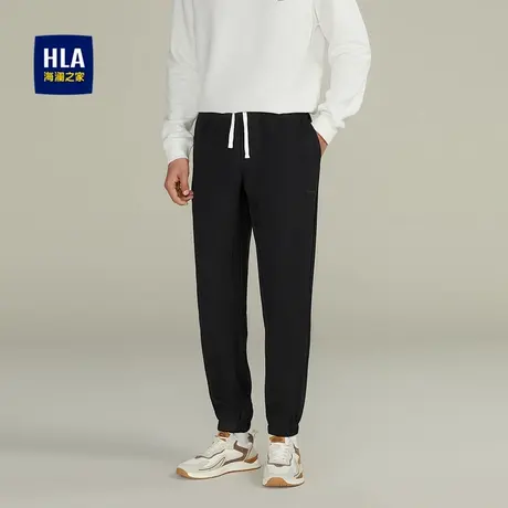 HLA/海澜之家宽松锥形休闲裤柔软亲肤松紧腰简约有型舒适裤子男商品大图