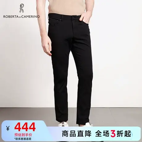 ROBERTA诺贝达2023秋季新品商场同款男装裤子男裤黑色牛仔裤男装图片