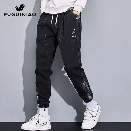 富贵鸟九分休闲裤男士宽松束脚卫裤夏季新款潮流大码运动长裤子男图片
