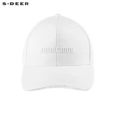 sdeer圣迪奥个性做旧字母白色鸭舌帽S22283621图片