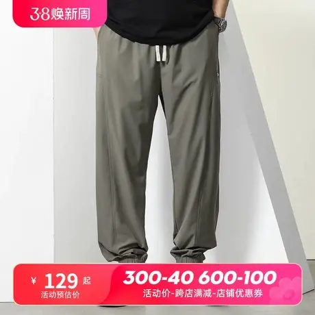 GxxH大码男装夏季个性束脚裤美式宽松潮流纯色百搭休闲运动卫裤商品大图