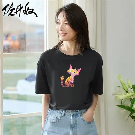 佐丹奴T恤女装印花纯棉圆领短袖T恤 99394070商品大图