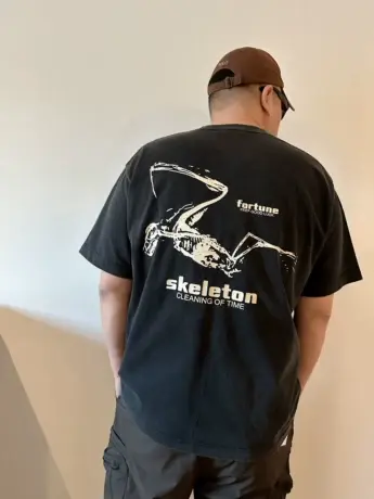 DAEVU夏新款重磅洗水面料廓版潮胖子加肥加大码圆领男士短袖t恤商品大图